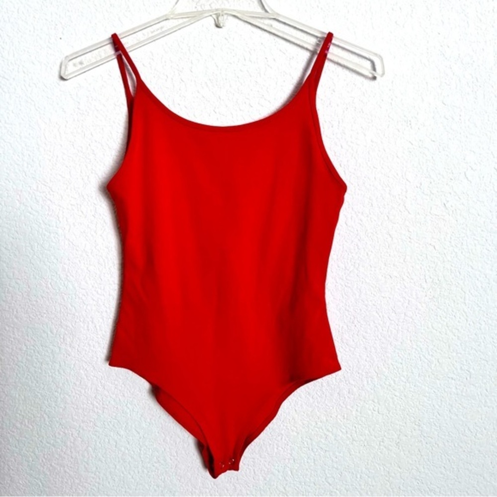 Forever 21 Pumpkin Burnt Orange Low Back Cotton Stretch Body Suit Small
